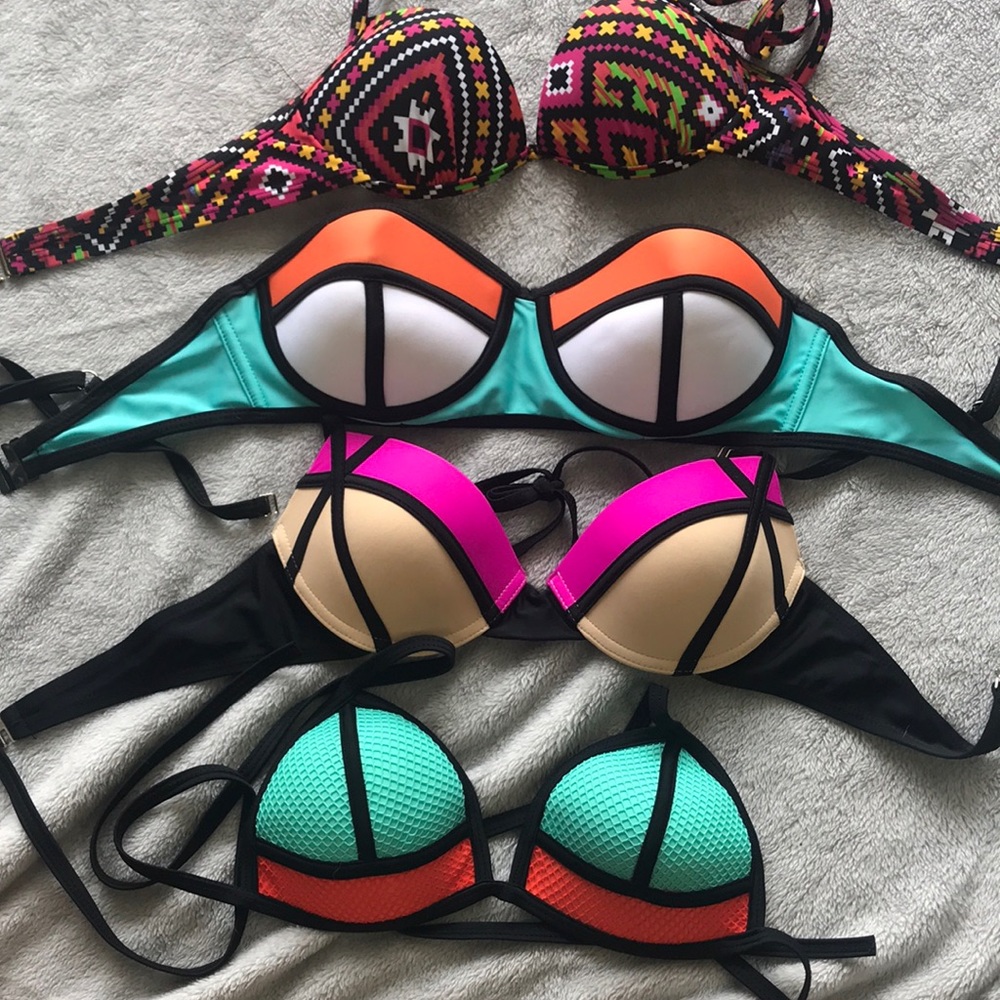Lot of Four bikini tops with cups